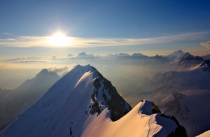 ON THE RIDGE OF BLUMISALP; OBERLAND; SWITZERLAND