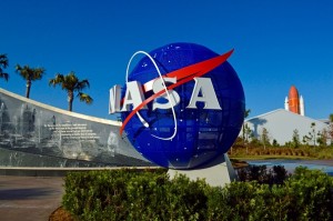 NASA logo at the Kennedy Space Center. Florida